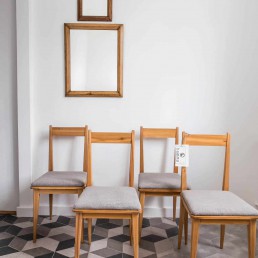 A set of four chairs designed by O. Szlekys around 1947