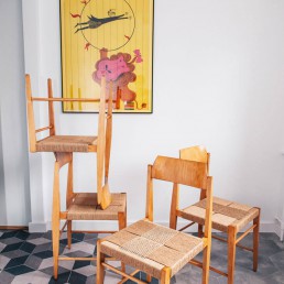 A set of 4 chairs type 200-185 by I. Żmudzińska
