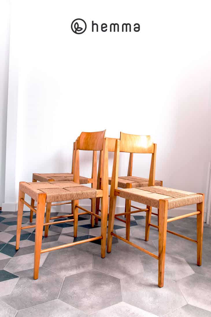 A set of 4 chairs type 200-185 by I. Żmudzińska